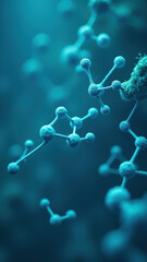 An up-close view of magnesium glycinate molecule structure with a blurred background.