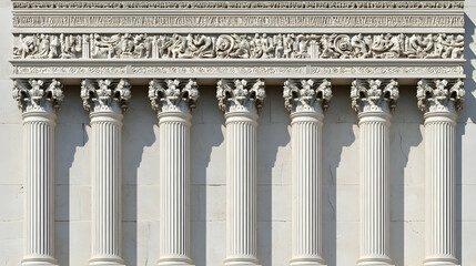 Classic White Stone Columns Facade