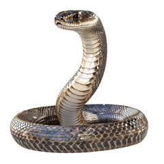 Fototapeta premium Stunning Realistic 3D Model of a Cobra on a white background.