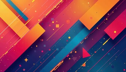 Geometric abstract design with bold lines and vibrant colors, vibrant, pattern