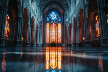 Large Cathedral Stained Glass Window