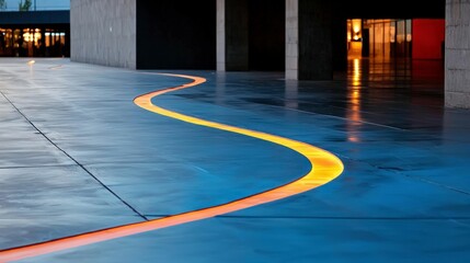 Illuminated Pathway  Modern Architecture  Abstract Design  Neon Lines