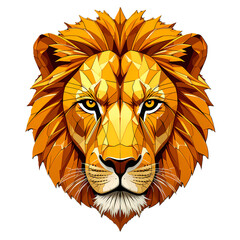 Geometric Lion Head, Abstract polygonal lion illustration
