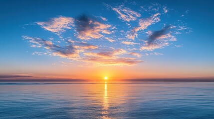 Fototapeta premium Beautiful Sunrise Over Calm Ocean