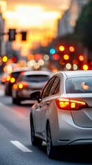 City Traffic at Sunset.