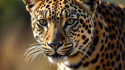 Obraz premium AI-generated illustration of a leopard with striking eyes and detailed spots