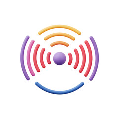 Curved Radio Waves Radiating from Central Point Icon