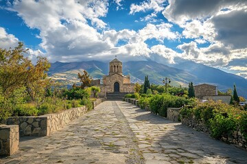 Obraz premium Stepanakert: Exploring the Historic City in the Caucasus Mountains