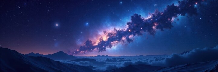 Fototapeta premium Deep space galaxy night sky with stars and planets, cosmos, space, outer