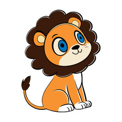 Obraz premium Baby lion cartoon art