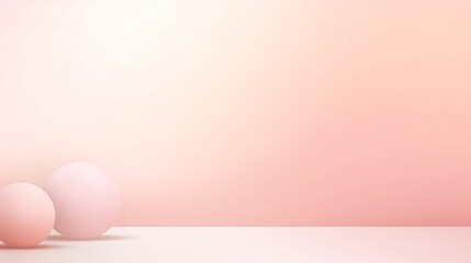 Fototapeta premium Two Pale Pink Spheres Against A Soft Pink Background