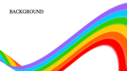 Abstract white background with rainbow design. Wave. Pride Month Symbol	

