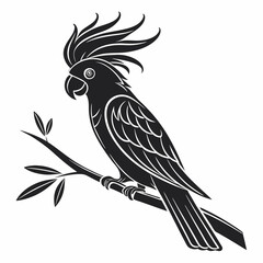 cockatoo silhouette black vector