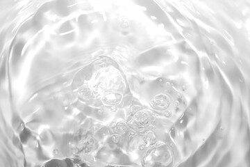 The skin in the water is clear.