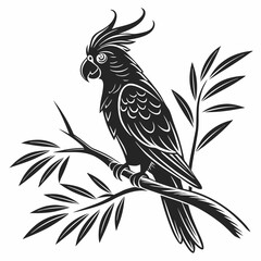 cockatoo silhouette black vector