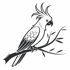 cockatoo silhouette black vector