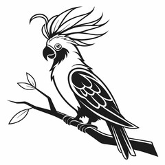 cockatoo silhouette black vector