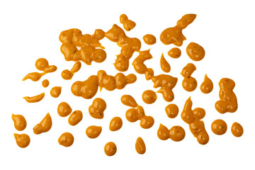 Yellow sauce splashes as a background.
