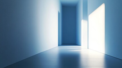 Obraz premium Minimalist interior with soft gradient lighting, evoking calm and modern elegance. 