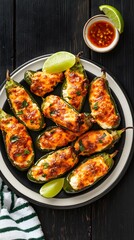 Fototapeta premium Delicious Cheese Stuffed Jalapeños Appetizer Recipe
