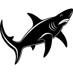 Obraz premium A hammerhead shark vector design perfect for marine-themed graphic projects.