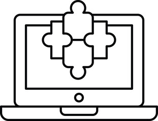 Obraz premium A puzzle piece is shown on a laptop screen