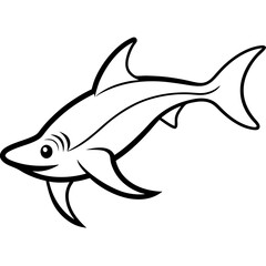 Obraz premium A hammerhead shark vector design perfect for marine-themed graphic projects.