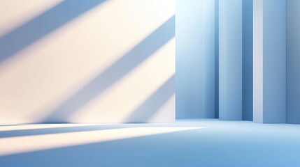 Minimalist interior with soft gradient lighting, evoking calm and modern elegance.
