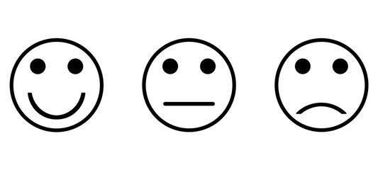 Emoji faces collection. Emoticons icons set. Happy and sad emoji.vector illustration