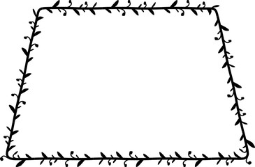 Trapezoid frame wreath simple shape Frame picture vector circular border floral photo frame romantic decoration 