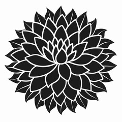 Dahlia silhouette icon on white background 