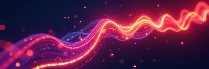 Abstract glowing lines depict exponential growth , success, light