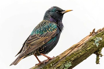 Obraz premium Common starling sturnus vulgaris isolated on transparent background 