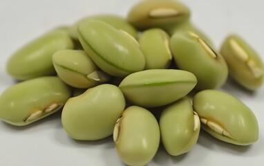 Close-up of Fresh Green Soybeans Pile, Healthy Food