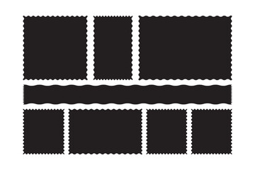 Fototapeta premium Set of frames with zigzag edge, scallop edge shape. Rectangle shape frame with zigzag edge. zigzag frame.