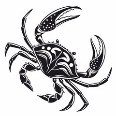 crab silhouette black vector