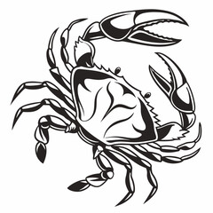 crab silhouette black vector