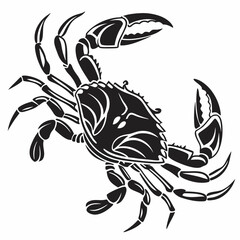 crab silhouette black vector