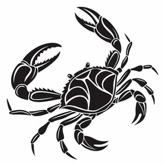 crab silhouette black vector