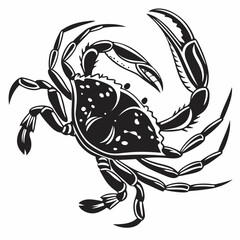 crab silhouette black vector