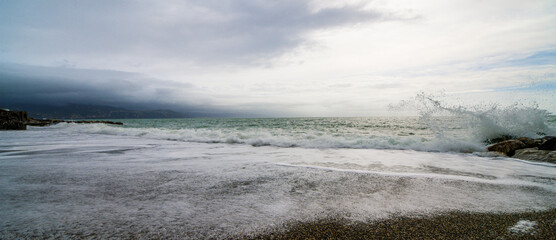  Spring landscape on the beach of Portofino