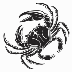 crab silhouette black vector