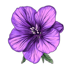 Geranium flower illustration ,on a white background