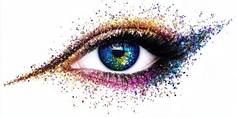 Eye Art with Makeup and Glitter