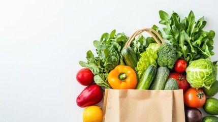 Colorful fresh vegetables in a bag