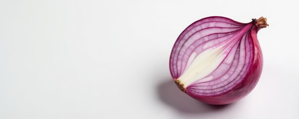 Close-up, whole red onion, smooth skin, white space, ingredient, culinary, vegetable
