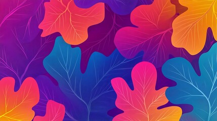 Vibrant Colorful Autumn Leaves Background.