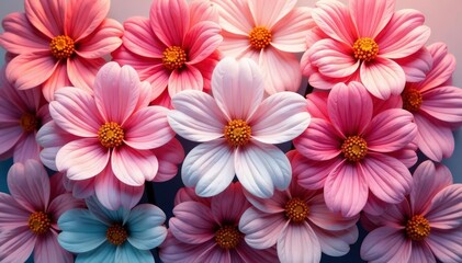 Overlapping petals create a continuous floral tapestry Soft color palette, intricate details , continuous, seamless floral, fabric print