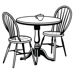 Dining table silhouette illustration Vector