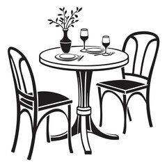 Dining table silhouette illustration Vector